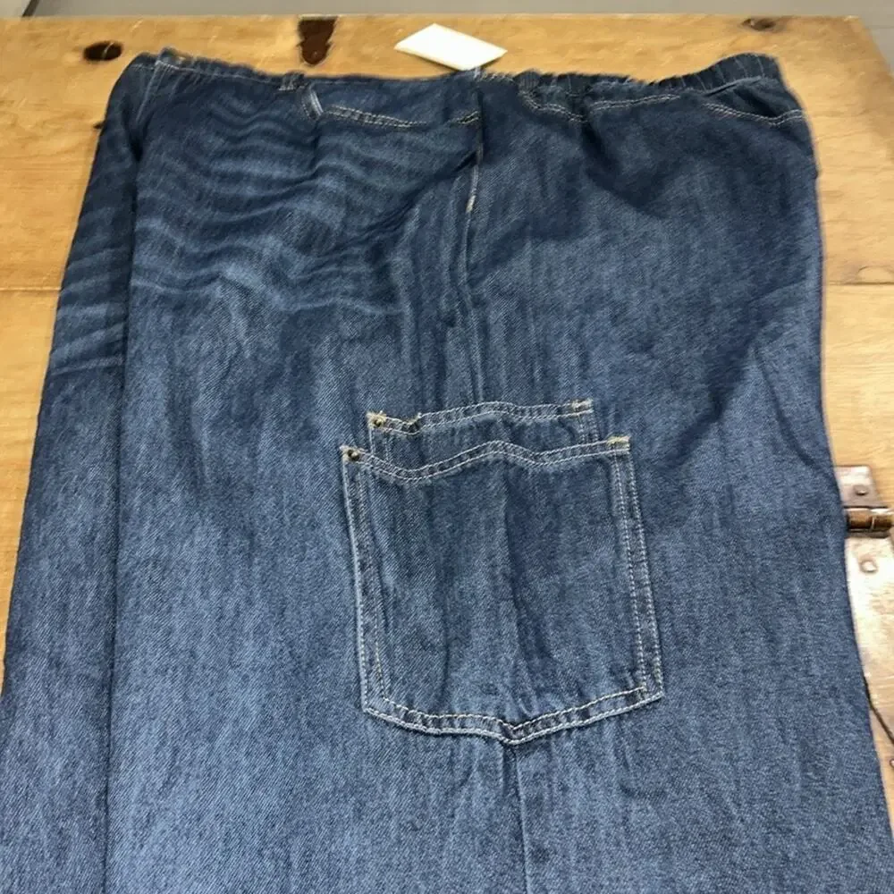 Westbound Dark Blue Relaxed Wide leg Frayed Hem Jeans Size 20W - Picture 6 of 11